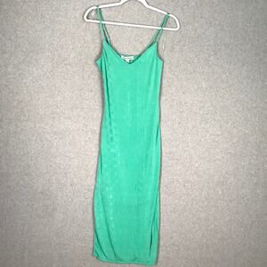 Charmed Hearts Dress Womens Large Green Backless Bodycon Midi Beach Tight Fitted